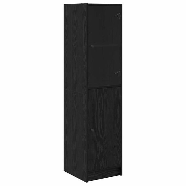 vidaXL Highboard Crni hrast 35 x 37 x 142 cm Konstruirano drvo