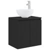 vidaXL Umivaonik s policom Crna 49,5 x 41 x 64,5 cm Konstruirano drvo