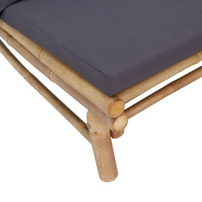 vidaXL 4-dijelna vrtna garnitura od bambusa s tamnosivim jastucima
