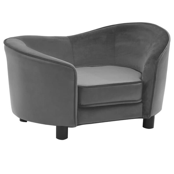 vidaXL Sofa za pse siva 69 x 49 x 40 cm od pli&scaron;a i umjetne kože