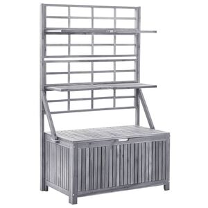 vidaXL Kutija za pohranu s re&scaron;etkom siva 99x55x160 cm od drva bagrema