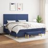 vidaXL Krevet s oprugama i madracem plavi 200 x 200 cm od tkanine