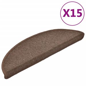 vidaXL Prostirke za stepenice 15 kom 56x17x3 cm boje kave, poluokrugle