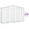 vidaXL Lučne gabionske ko&scaron;are 20kom 200x50x120/140cm pocinčano željezo