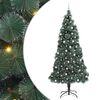 vidaXL Umjetno božićno drvce s lampicama i setom kuglica Zelena 240 cm