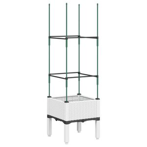 vidaXL Vrtna sadilica s re&scaron;etkom bijela 40 x 40 x 142,5 cm PP