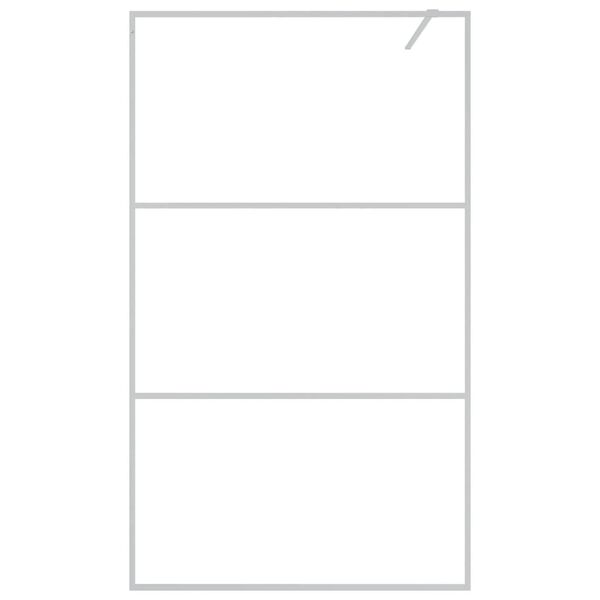vidaXL Pregrada za tu&scaron; srebrna 115 x 195 cm s prozirnim staklom ESG