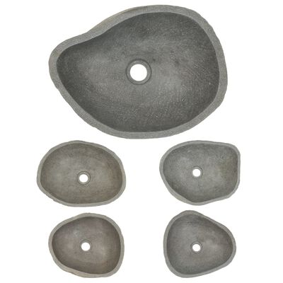 vidaXL Umivaonik od riječnog kamena ovalni 37 - 46 cm
