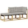 vidaXL 3 kom. Sekcionalna sofa Masivno bagremovo drvo, Tekstilen