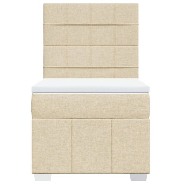 vidaXL Krevet s oprugama i madracem krem 90 x 200 cm od tkanine