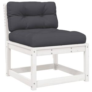 vidaXL Vrtna sofa s jastucima bijela od masivne borovine
