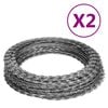 vidaXL Žilet-žica spiralne role 2 kom od pocinčanog čelika 60 m