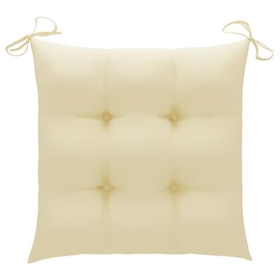 vidaXL Vrtne stolice s krem bijelim jastucima 8 kom masivna tikovina