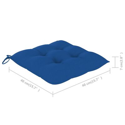 vidaXL Blagovaonske stolice s plavim jastucima 8 kom masivna tikovina