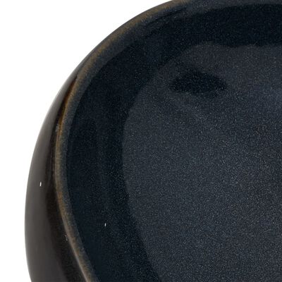 vidaXL Nadgradni umivaonik crno-plavi ovalni 59 x 40 x 15 cm keramički