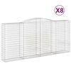vidaXL Lučne gabionske ko&scaron;are 8 kom 400x50x180/200cm pocinčano željezo