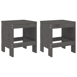 vidaXL Vrtni stolci 2 kom sivi 40 x 36 x 45 cm od masivne borovine