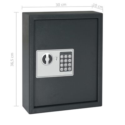 vidaXL Sef za ključeve tamnosivi 30 x 10 x 36,5 cm