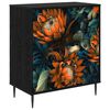 vidaXL Komoda LOCHEM Narančasti uzorak 66 x 36,5 x 76 cm Crni hrast