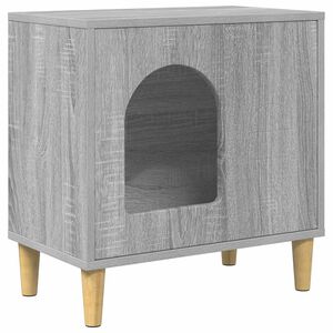 vidaXL Mačja Kuća Siva Sonoma 51 x 30 x 52 cm Konstruirano drvo