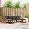 vidaXL Set vanjskih sofa s jastukom 6 pcs Prirodna i antracit