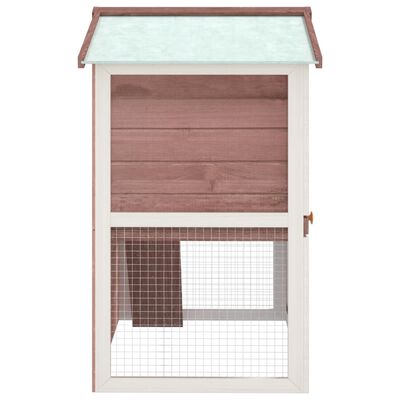 vidaXL Vanjska kućica za zečeve s 3 vrata smeđa drvena