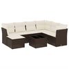 vidaXL 8-dijelni set vrtnih sofa s jastucima smeđi od poliratana
