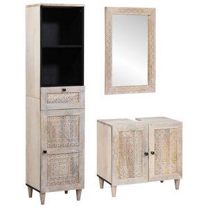 vidaXL Set namje&scaron;taja za kupaonicu 3 pcs Bijelo Konstruirano drvo