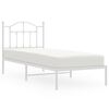 vidaXL Metalni okvir za krevet s uzglavljem bijeli 90x200 cm