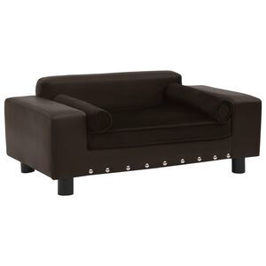 vidaXL Sofa za pse smeđa 81 x 43 x 31 cm od pli&scaron;a i umjetne kože