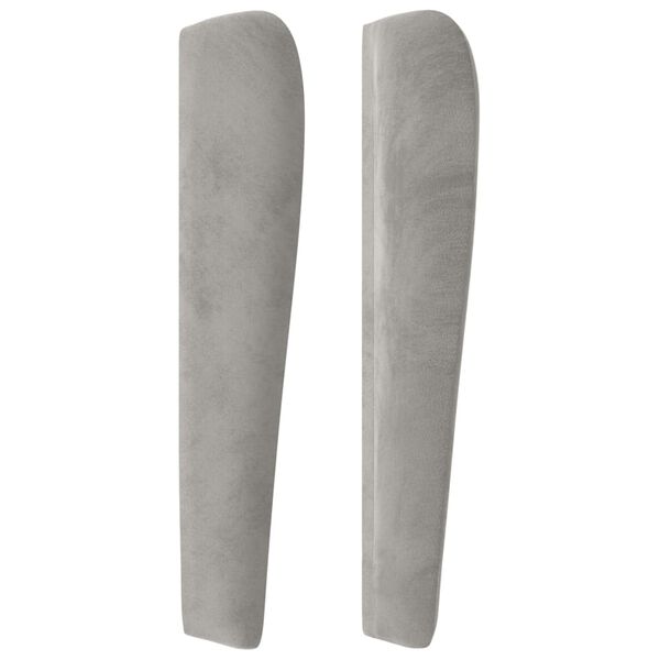 vidaXL Uzglavlje s ušima svjetlosivo 183x23x118/128 cm baršunasto