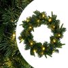 vidaXL Božićni vijenac Zelena &Oslash; 30 cm PVC i PE 25 LED lampica