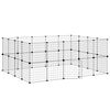 vidaXL Kavez za ljubimce s 36 panela i vratima crni 175 x 140 x 70 cm čelični
