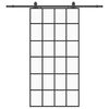 vidaXL Klizna vrata s priborom crna 102 x 205 cm od ESG stakla