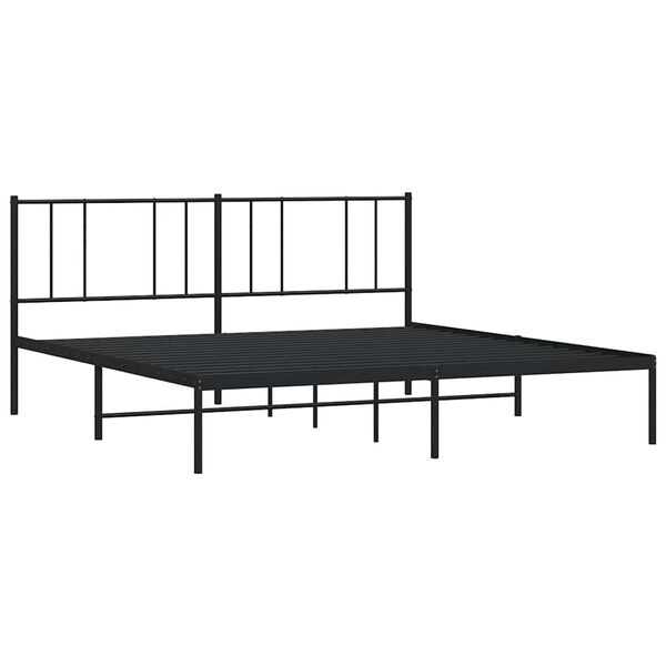 vidaXL Metalni okvir za krevet s uzglavljem crni 193x203 cm