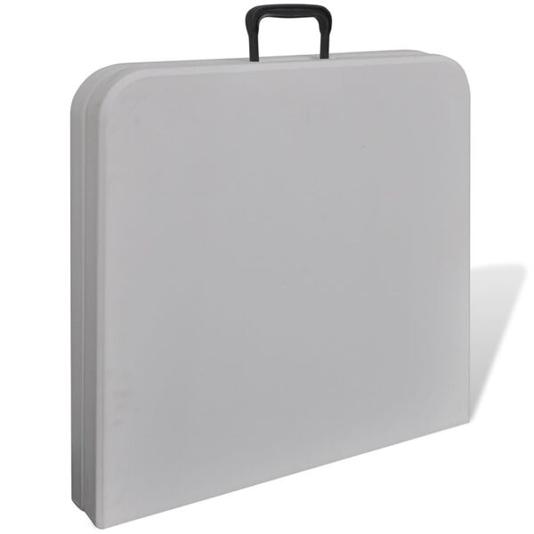 vidaXL Sklopivi vrtni stol 122 cm HDPE bijeli