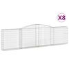 vidaXL Lučne gabionske ko&scaron;are 8 kom 400x30x100/120cm pocinčano željezo