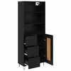 vidaXL Highboard s ladicama 2 pcs Crni hrast Konstruirano drvo