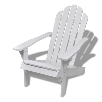 vidaXL Vrtna stolica s otomanom drvena bijela