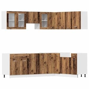 vidaXL 11-dijelni set kuhinjskih ormarića "Lyon" Staro drvo Inženirsko drvo