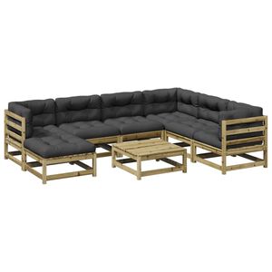 vidaXL 8-dijelni set vrtnih sofa s jastucima od impregnirane borovine