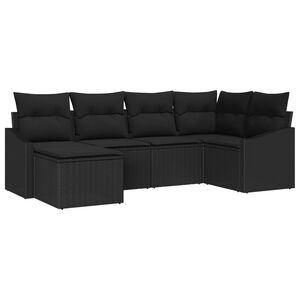 vidaXL Vrtni set za objed s jastukom s pohranom 6 pcs Crna