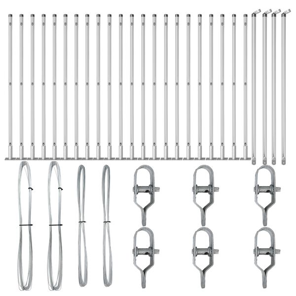 vidaXL Stup za ogradu Ostalo 26 pcs Siva 3,2 x 3,2 x 90 cm Čelik