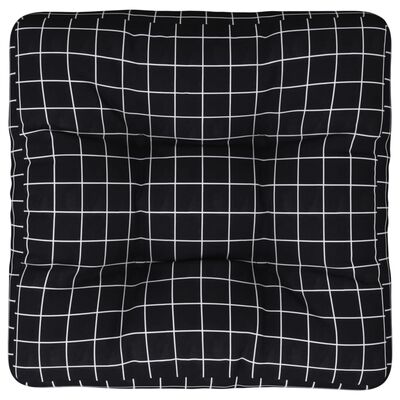 vidaXL Jastuk za palete crni karirani 50 x 50 x 12 cm od tkanine