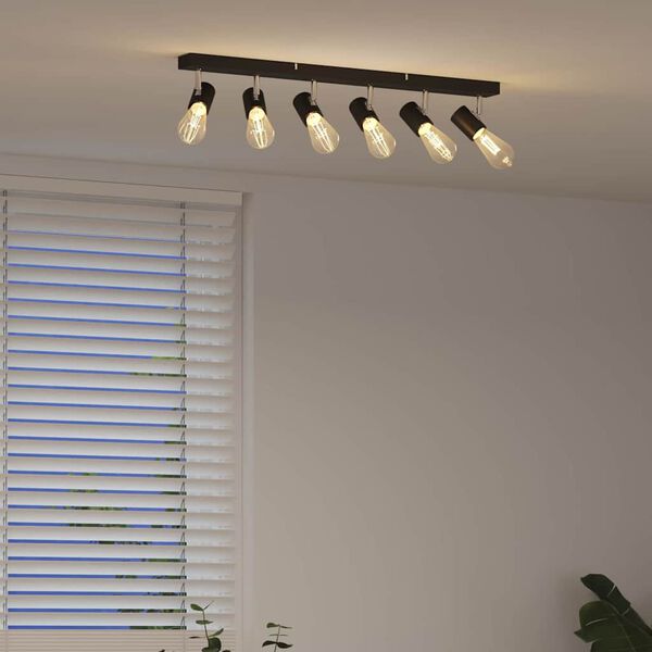 vidaXL Stropni reflektor s reflektorima Crna 73 x 6,5 x 11,5 cm Metal