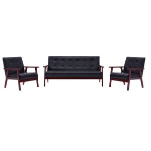 vidaXL 3-dijelni set sofa od umjetne kože crni