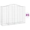 vidaXL Lučne gabionske ko&scaron;are 5 kom 200x50x140/160cm pocinčano željezo