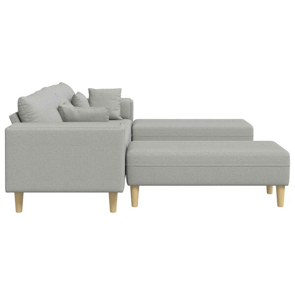 vidaXL Sofa s jastukom 3 pcs Oblačnosiva tkanina
