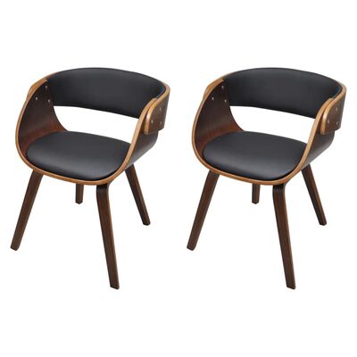 vidaXL Blagovaonske stolice od drva i umjetne kože 2 kom smeđe