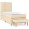 vidaXL Krevet s oprugama i madracem krem 90 x 200 cm od tkanine